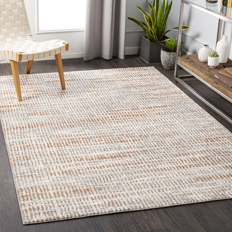 17 Stories Addilynn Abstract Gray/Rust Area Rug Wayfair